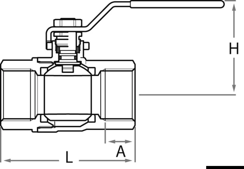 Valvola sfera F-F bronzo passaggio tot. 1/2