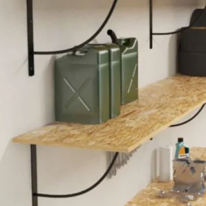 VECA - REGGIMENSOLA PESANTE LINEA "TONDINO" PER ARREDO GARAGE ACCIAIO 50CM - COLORE NERO