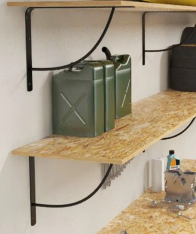 VECA - REGGIMENSOLA PESANTE LINEA "TONDINO" PER ARREDO GARAGE ACCIAIO 50CM - COLORE NERO