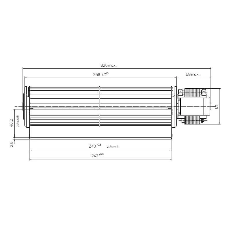 Ventola tangenziale EBM QLN65/2400 A33-3025LH stufe pellet 14706082