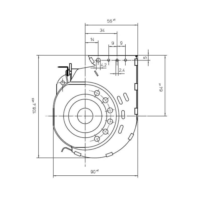 Ventola tangenziale EBM QLN65/2400 A33-3025LH stufe pellet 14706082