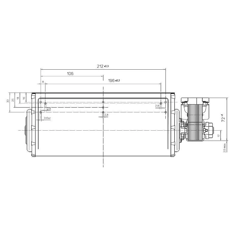 Ventola tangenziale EBM QLN65/2400 A33-3025LH stufe pellet 14706082