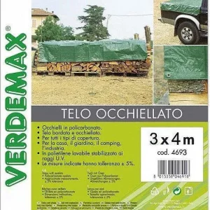 VERDEMAX Telo occhiellato 90 gr/mq, m 3x4