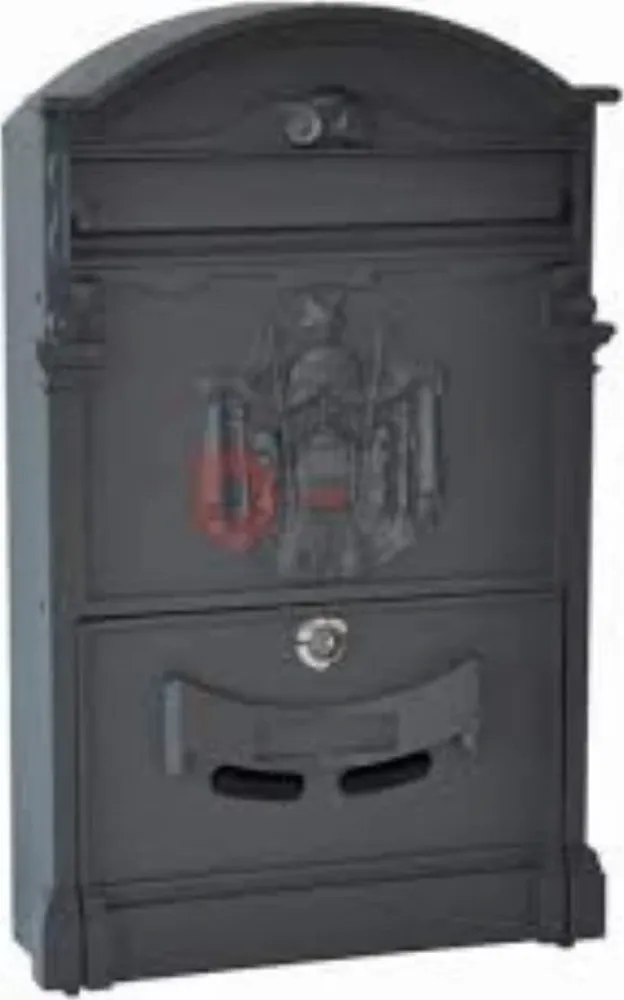 VILLA ITALIA - CASSETTA POSTALE ALLUMINIO GRIGIA L26xP9xH41cm