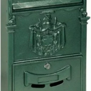 VILLA ITALIA - CASSETTA POSTALE ALLUMINIO VERDE 26x9x41 cm