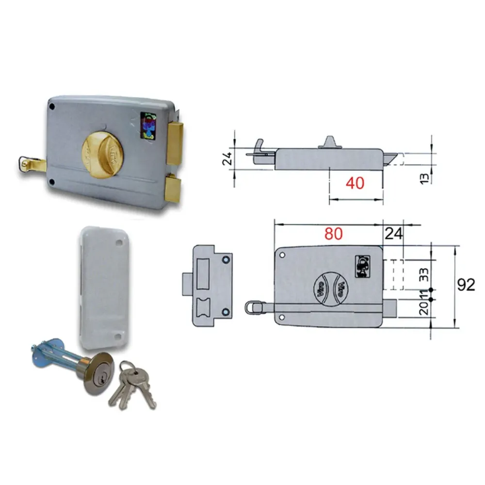Viro 7601 Serratura Applicare Mm40 Sx Pom Cil Stac - Resistenza e Versatilità