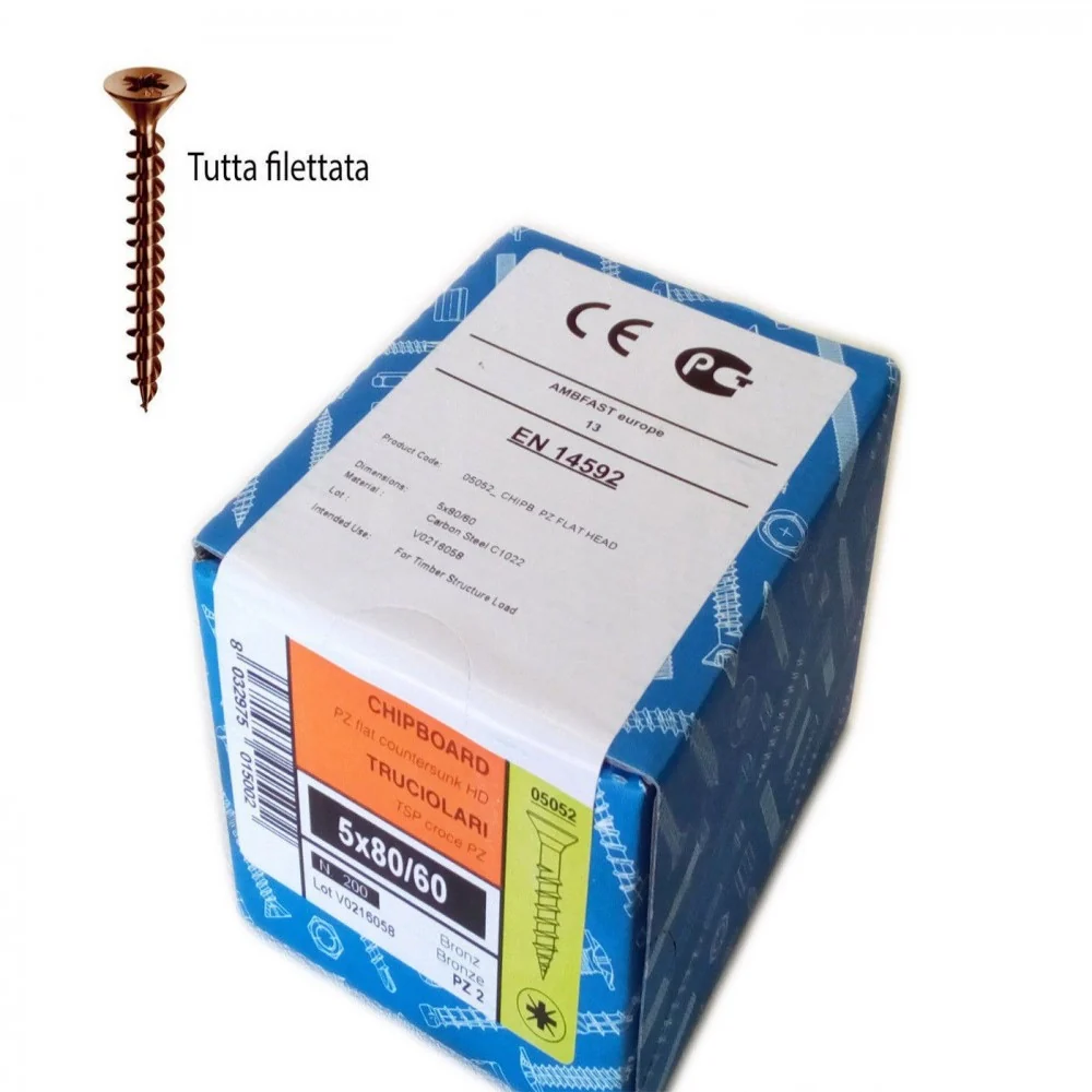 Vite 4,5x40mm - 200pz TPS testa conica bronzata per legno truciolare