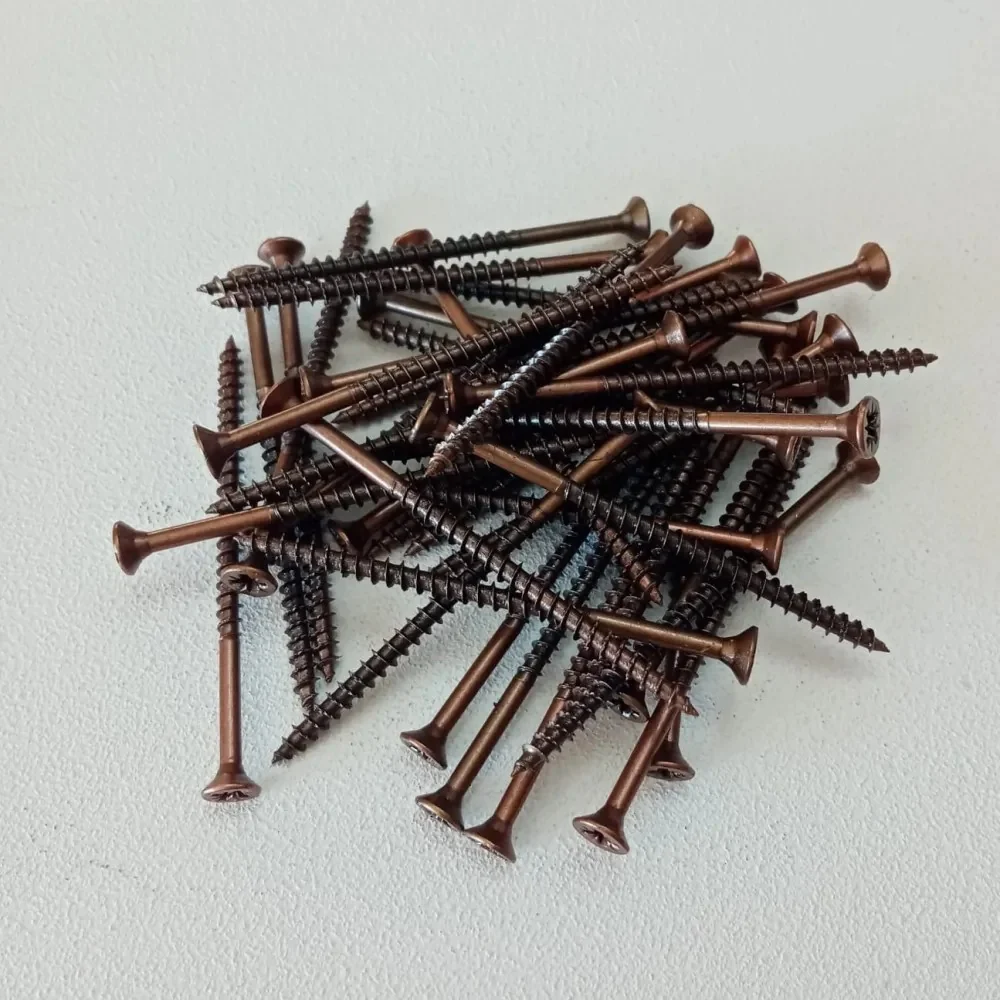 Vite 5,0x70/60mm - 50pz TPS testa conica bronzata per legno truciolare parzialmente filettata