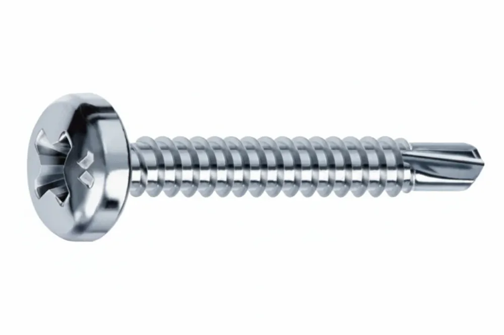 Viti Autoperforanti Testa Cilindrica Acciaio Zincato Bianco- - Ø Mm.3,9X38 - 500 Pezzi Mustad
