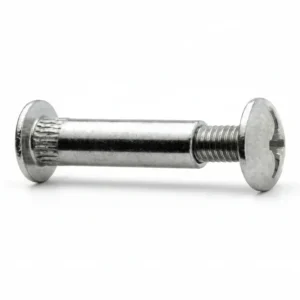 Viti Di Giunzione Per Mobili Acciaio Nichelato- - Ø Mm.8X38H. - Testa Ø Mm.14 - Vite Ø.Mm.6X13 Ma - 200 Pezzi