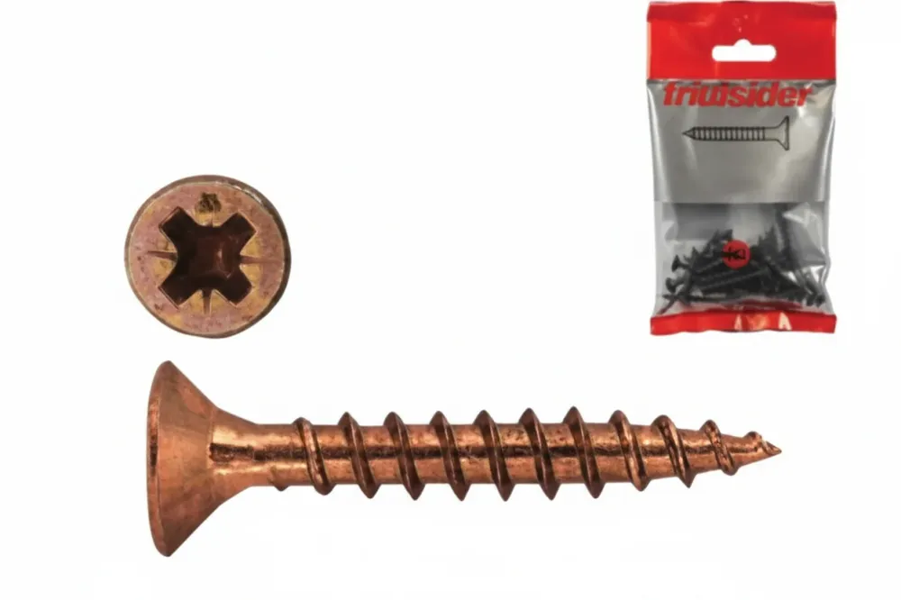 Viti Per Truciolare Tps Pozidrive Bronzate- - Ø Mm.6X60 Blister Pz.25 - 5 Blister Friulsider
