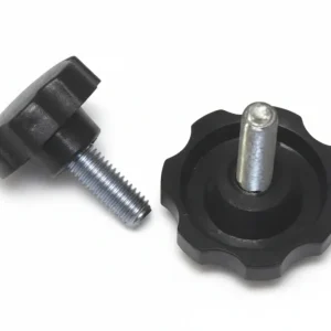Volantino Con Perno Filettato Abs Nero- - Ø Volantino Mm.30, Perno M8 - 10 Pezzi