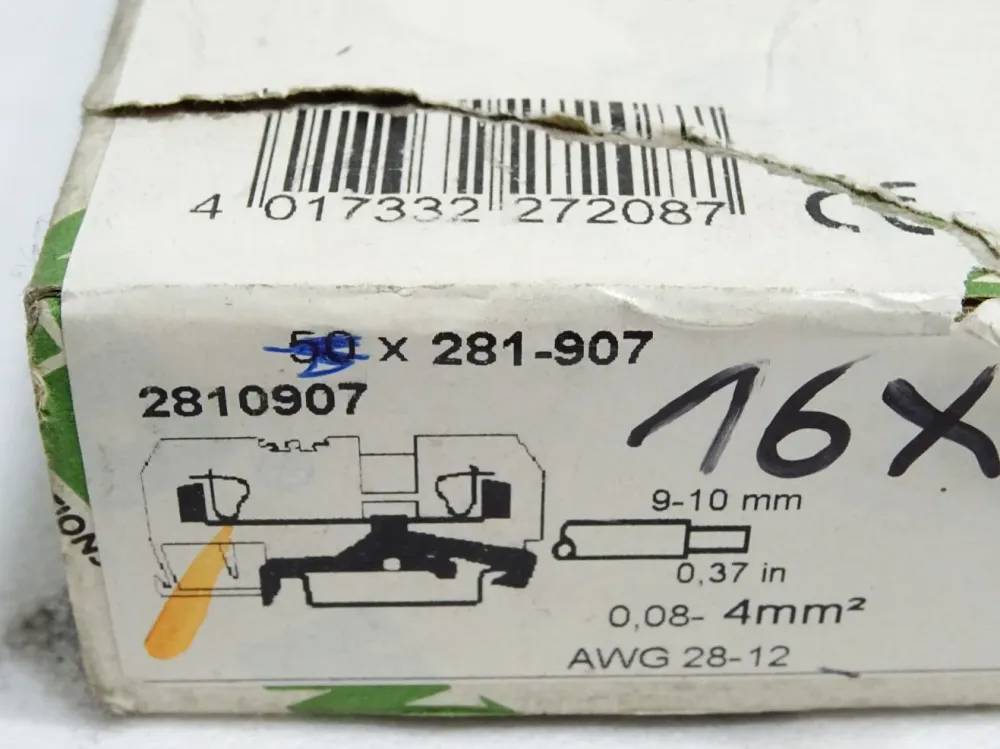 Wago 281-907 2-Leiter-Schutzleiterklemme / Inhalt : 16 Stück / Neu OVP