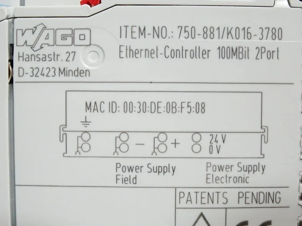 Wago 750-881 / K016-3780 Ethernet Controller