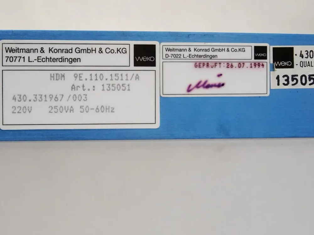 Weko HDM 9E.110.1511/ / 135051 / 9E1101511