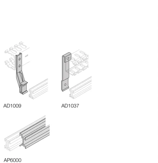 Abb AD1037 - N.4 supporti metallo per canalina orizzontale