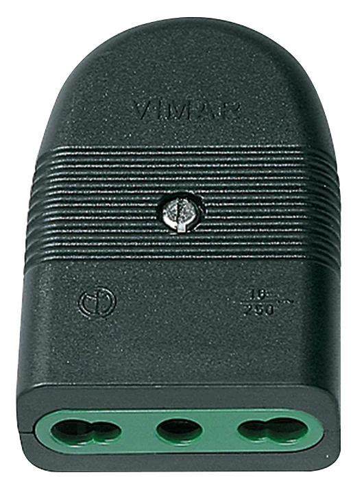 Vimar 01029 - Presa 2P+T 16A P17/11 assiale nero