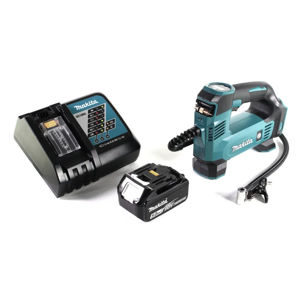 Compressore batteria Makita DMP 180 RT1 18 V 8,3 bar + 1x batteria 5,0 Ah + caricatore