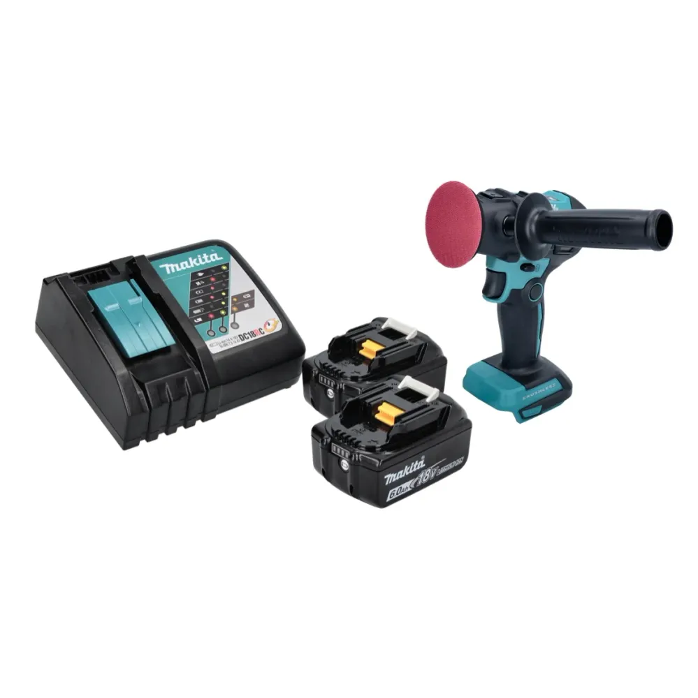 Lucidatrice batteria Makita DPV300RG 18 V - 50 / 80 mm - Senza spazzole + 2 batterie da 6,0 Ah + caricabatterie