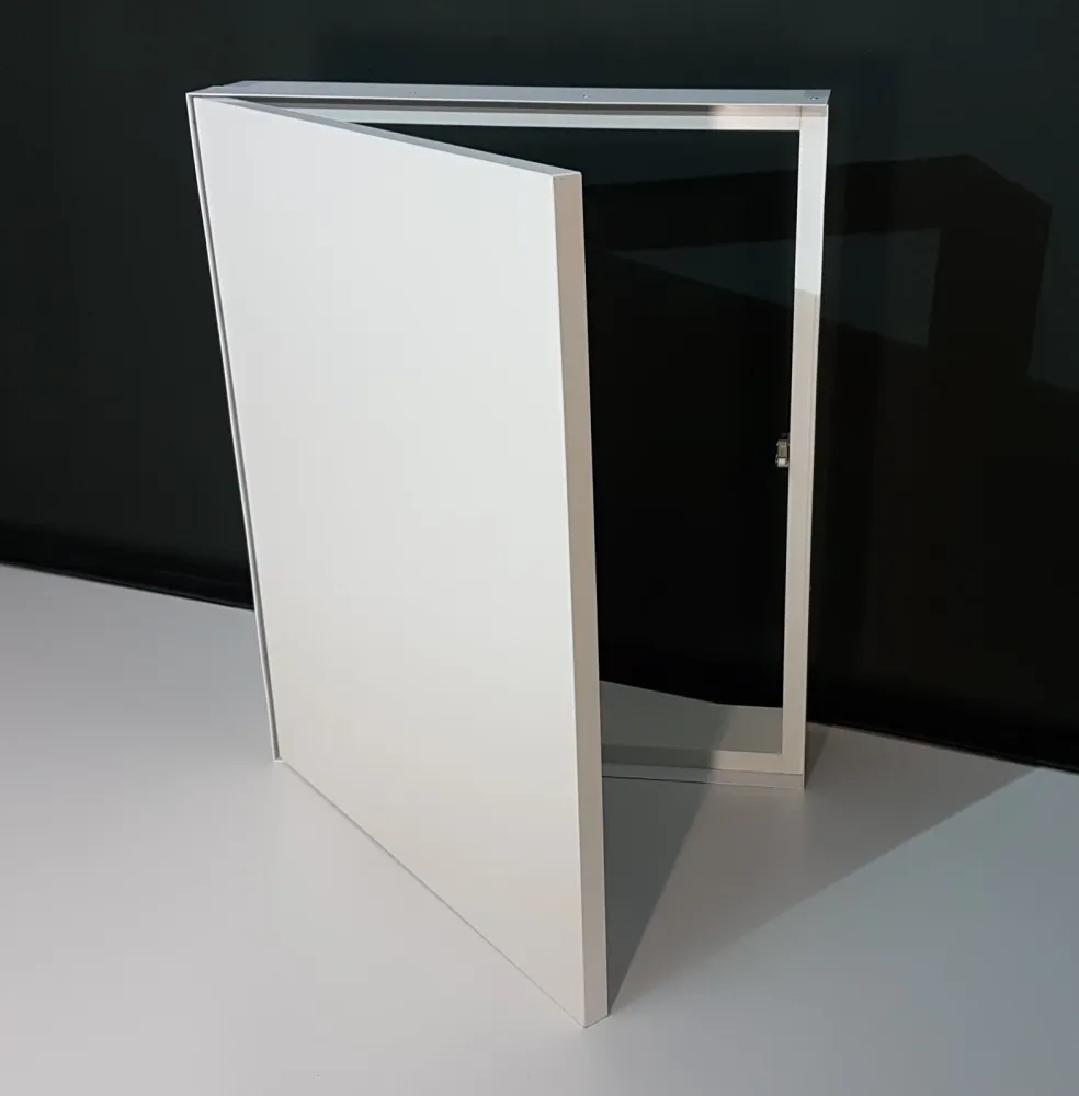 BOTOLA SU MISURA CORNICE ALLUMINIO 1 ANTA PUSH SPORTELLO INVISIBILE RASOMURO RASOPARETE 40x50H