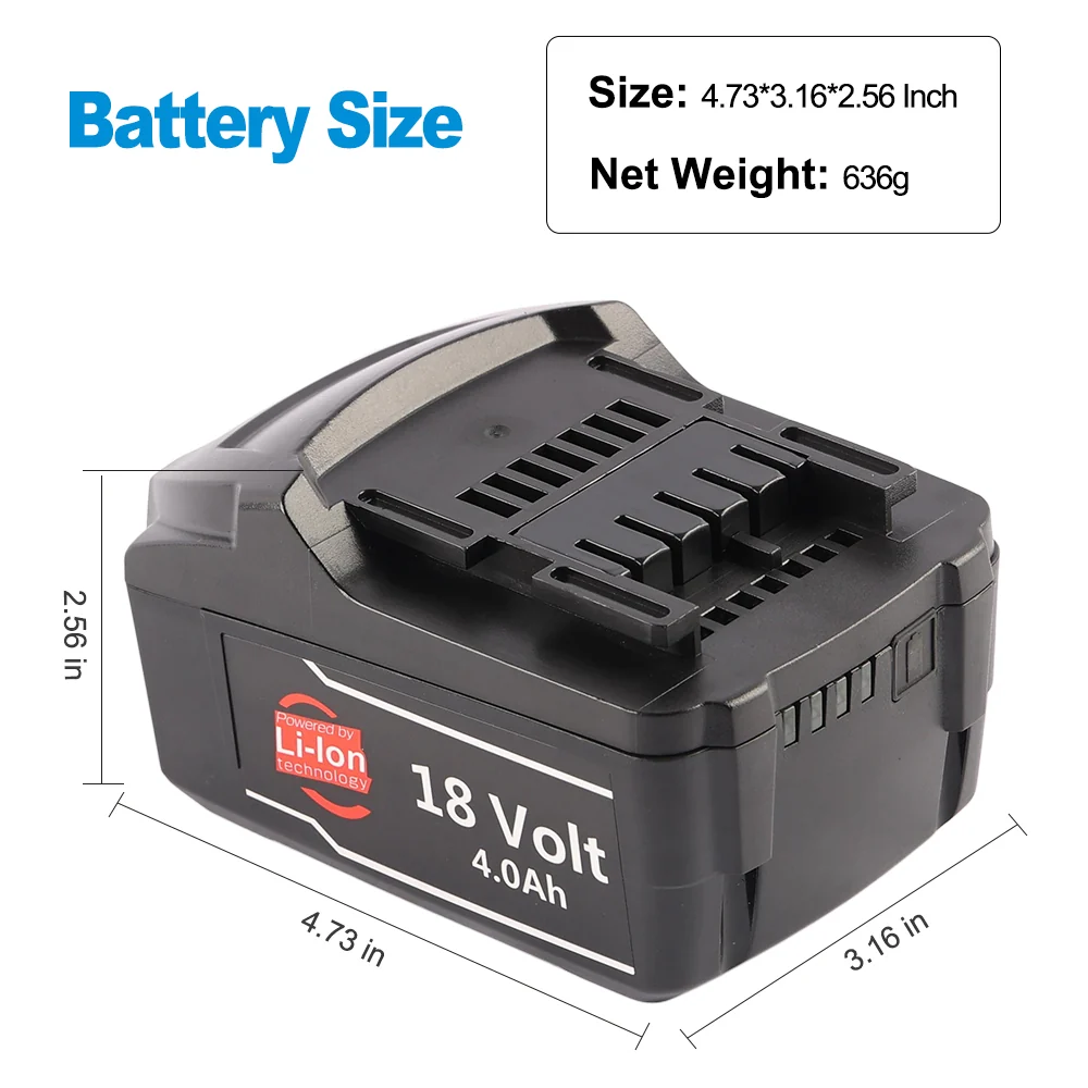 BS18LT Replacement Battery Metabo 18V Cordless Tools 3.0Ah