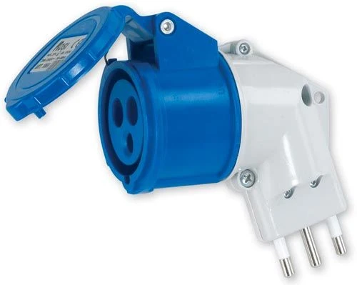 Adattatore industriale spina 16A + presa CEE 2P+T 220V Caldo on Sale per Strutture Alluminio