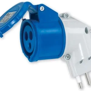 Adattatore industriale spina 16A + presa CEE 2P+T 220V Supply | Resistenza IP68