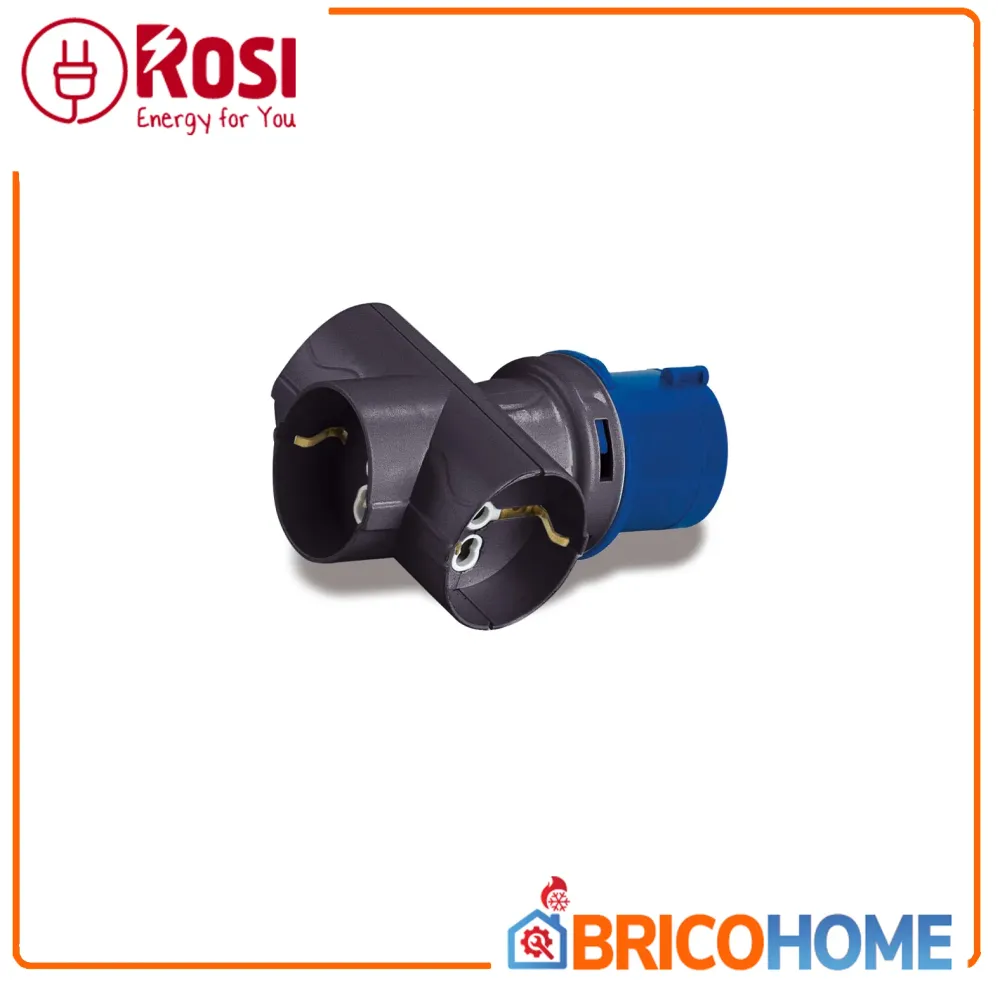 Adattatore industriale spina CEE + 3 Prese Biv. Schuko 10/16A - ROSI Online | Alta Resistenza |