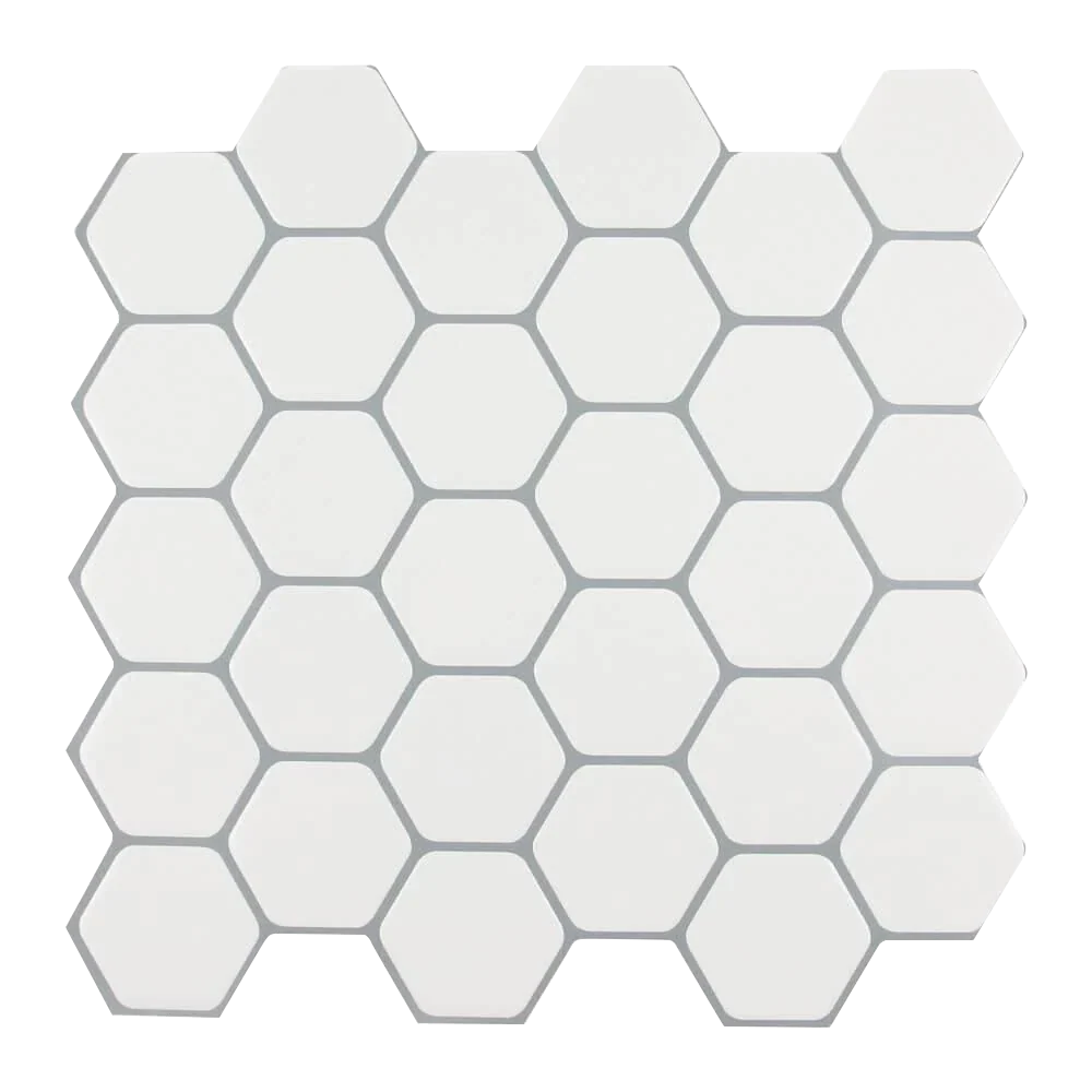 Biscotto per Profilati White Hexagon Backsplash Peel and Stick Tile - Thicker Design