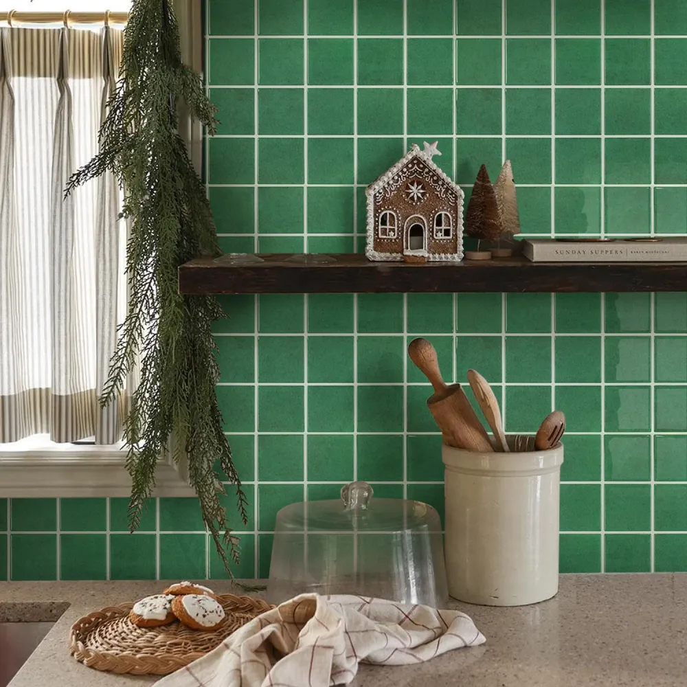 Certificato UNI Green Square Peel and Stick Backsplash Tile - Thicker Design