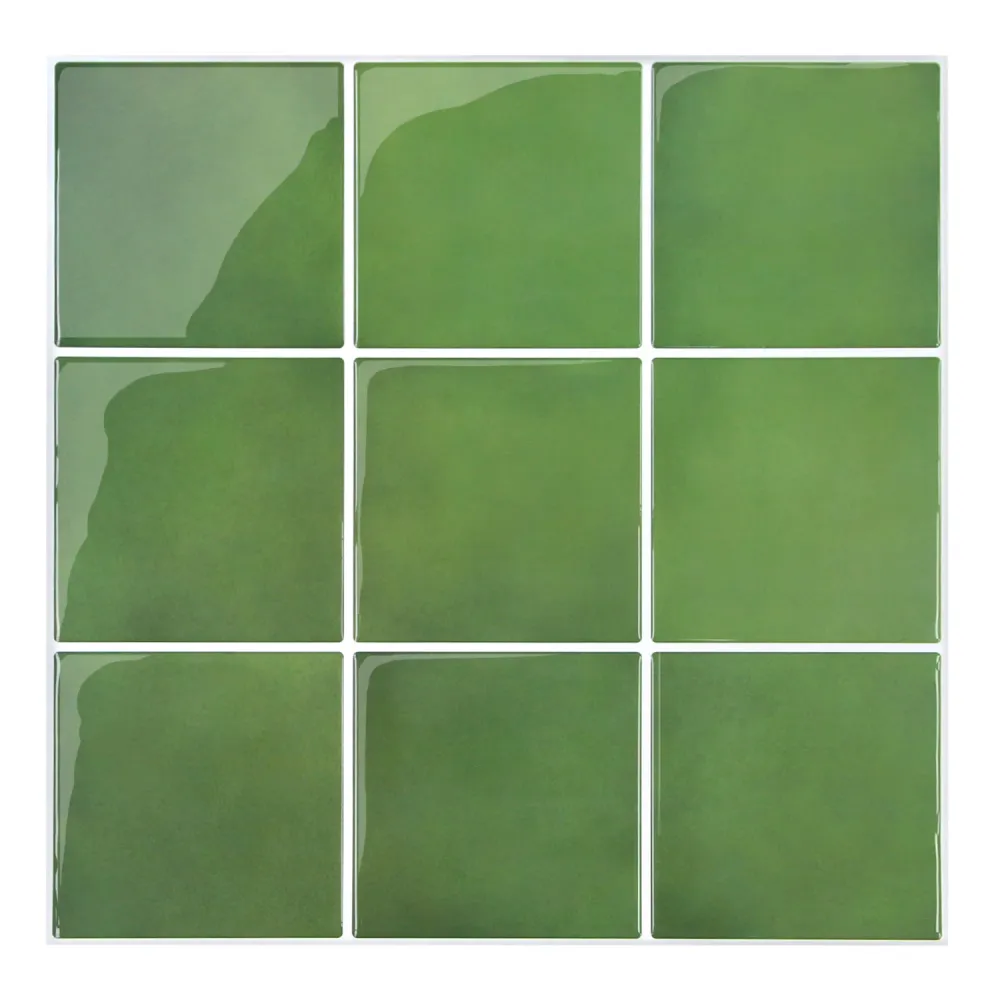 Green Ceramica Square Peel and Stick Backsplash Tile - Thicker Design