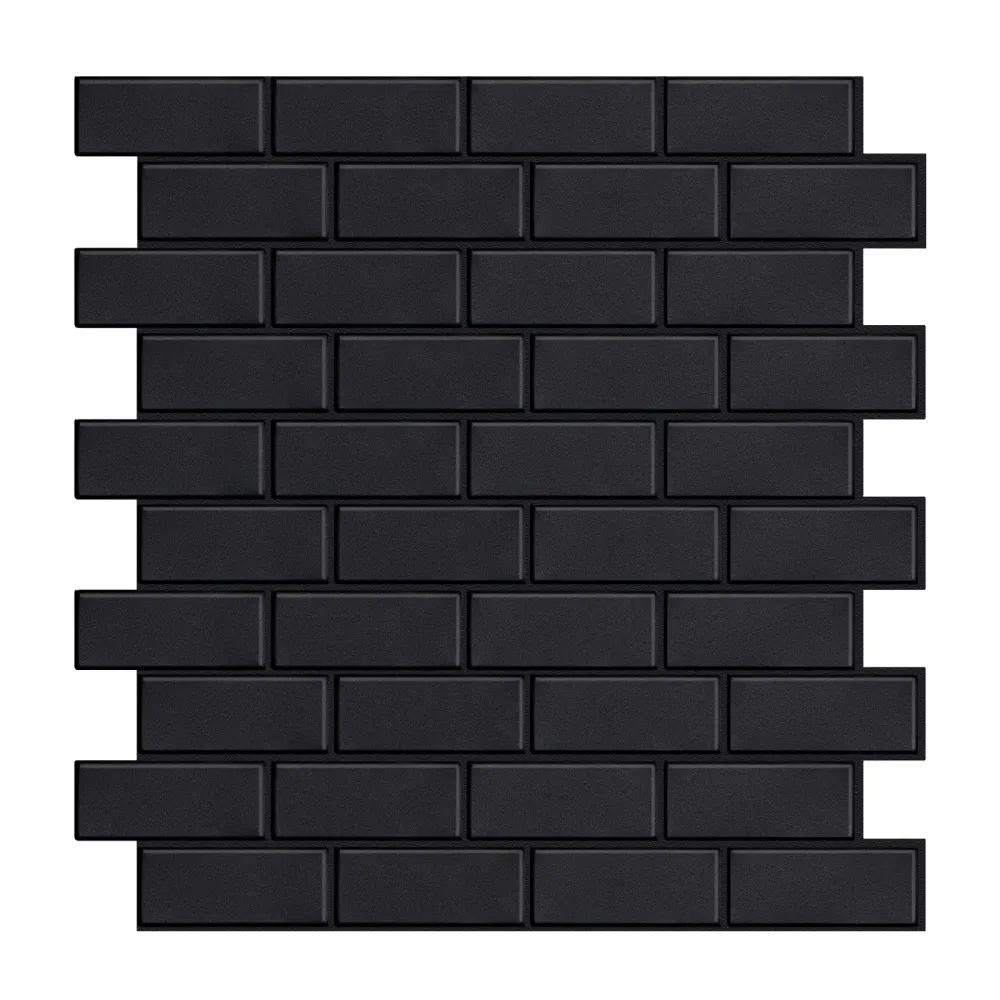 Matte Nero puro Peel and Stick Backsplash Tile - Thicker Design Facile Installazione