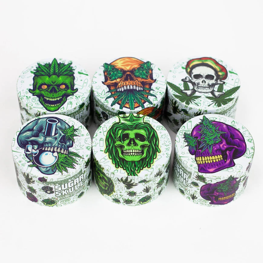 2.5" Metal 4 Piece Grinder New Sugar Skull Design