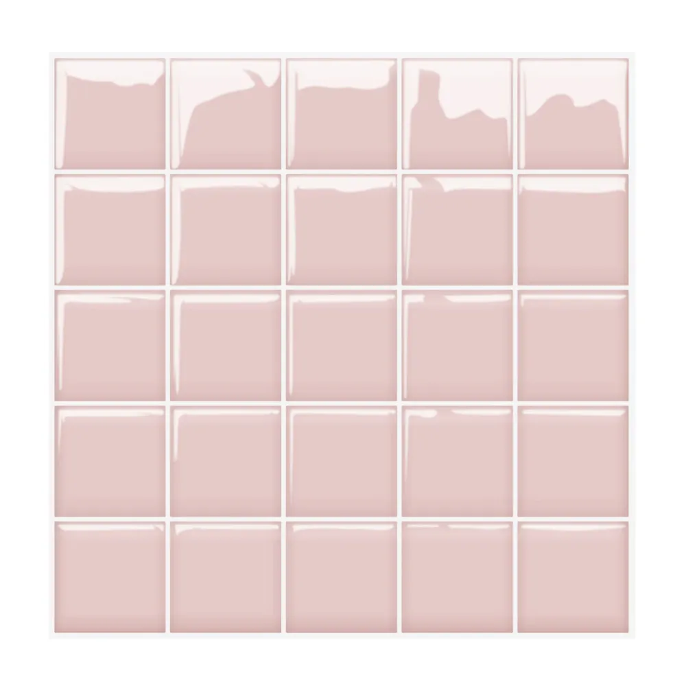 Pink Square Peel and Stick Backsplash Tile per Montaggio Scomparsa