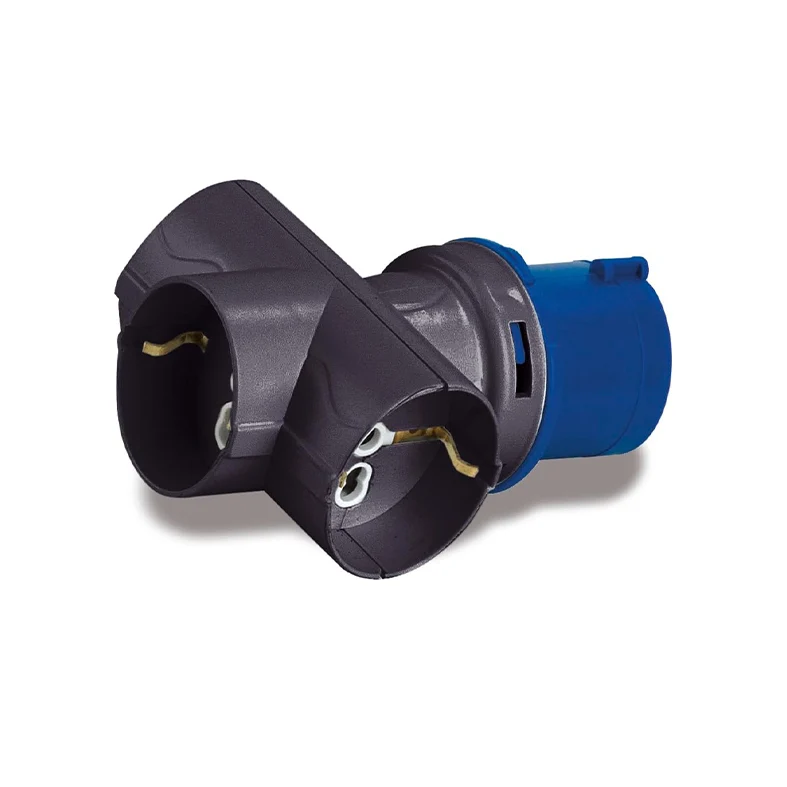 Professionale Antivibrante Adattatore industriale spina CEE + 3 Prese Biv. Schuko 10/16A - ROSI Caldo on Sale