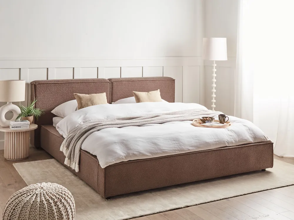 Professionale Antivibrante Boucle EU King Size Bed Brown LINARDS