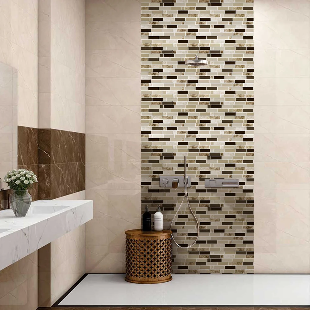 Professionale Antivibrante Light Brown Mosaic Peel and Stick Backsplash Tile - Thicker Design