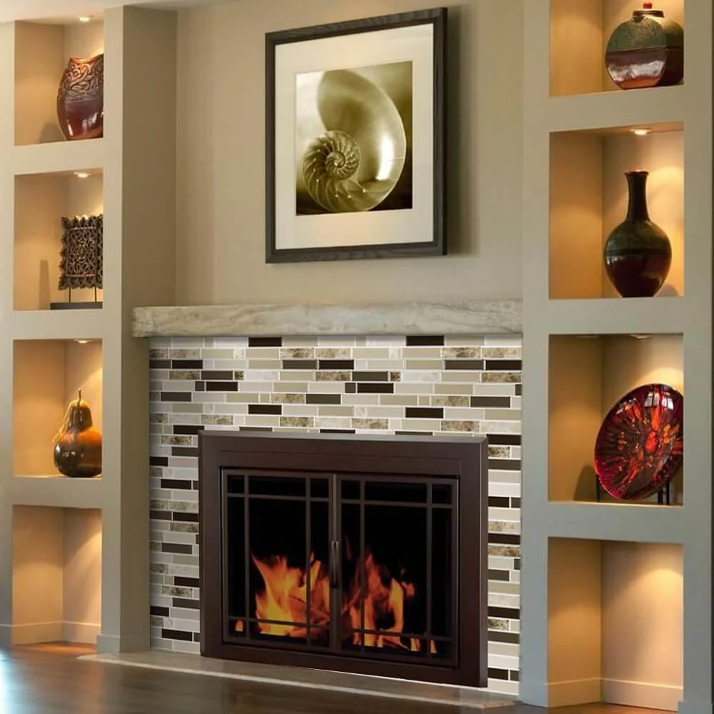 Professionale Antivibrante Light Brown Mosaic Peel and Stick Backsplash Tile - Thicker Design