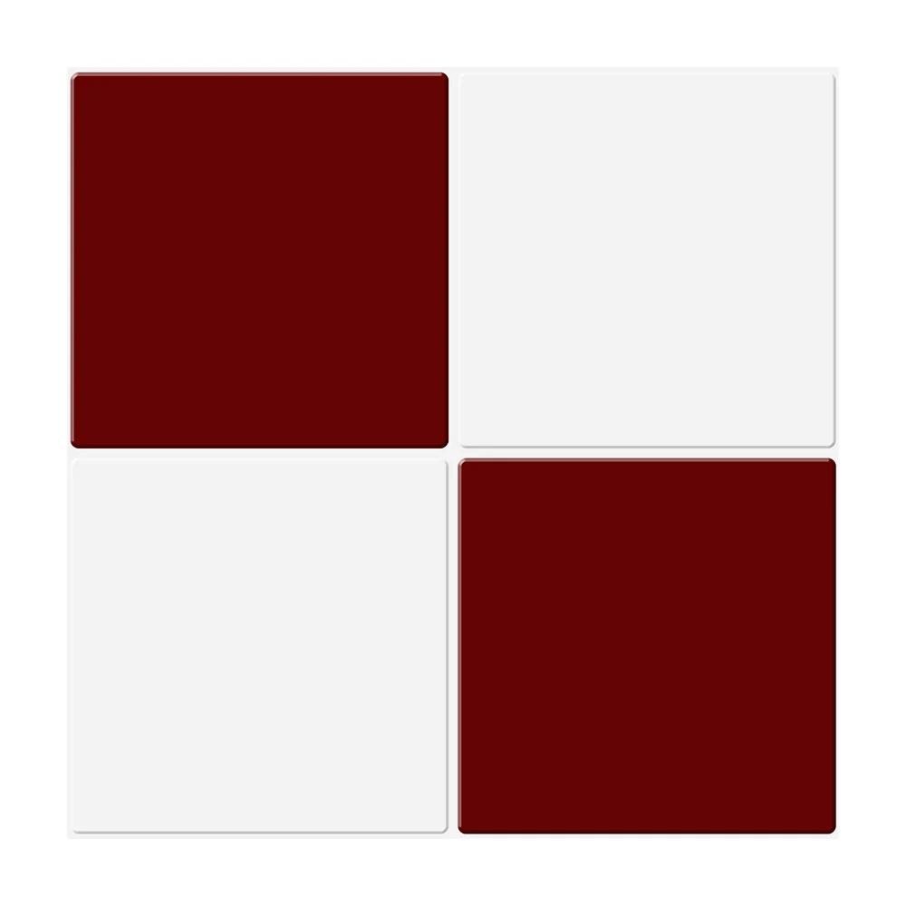 Red And White Square Peel And Stick Backsplash Tile- Thicker Design | Alta Resistenza |