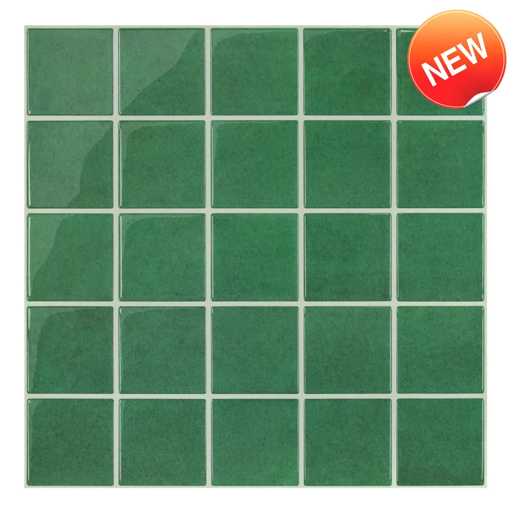 Spina Autofilettante Green Square Peel and Stick Backsplash Tile - Thicker Design