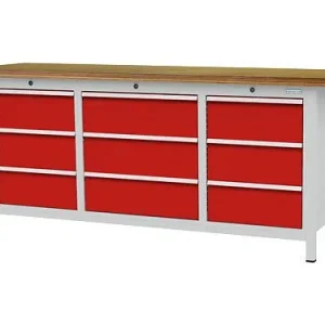 Spina per Strutture Tubolari Banco da lavoro Bedrunka+Hirth box R 18-16 e R 24-16 numero di cassetti: 9 dimensioni: 2000 x...