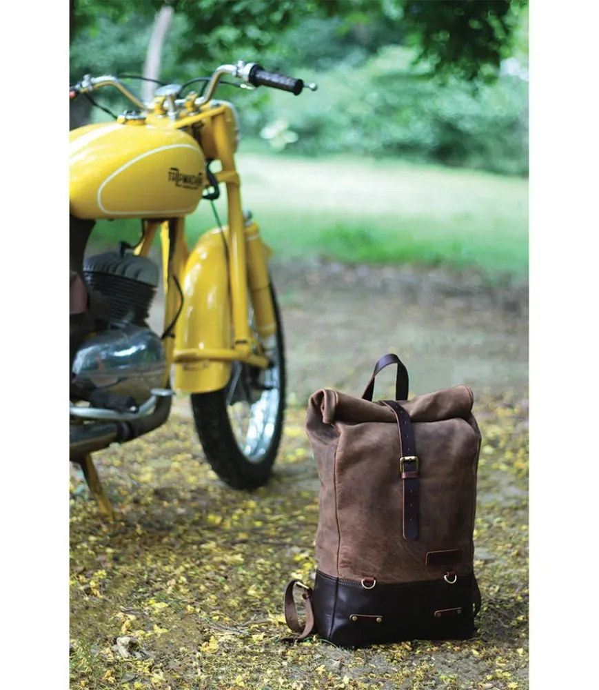 Vintage Motorcycle Backpack Brown - Trip Machine