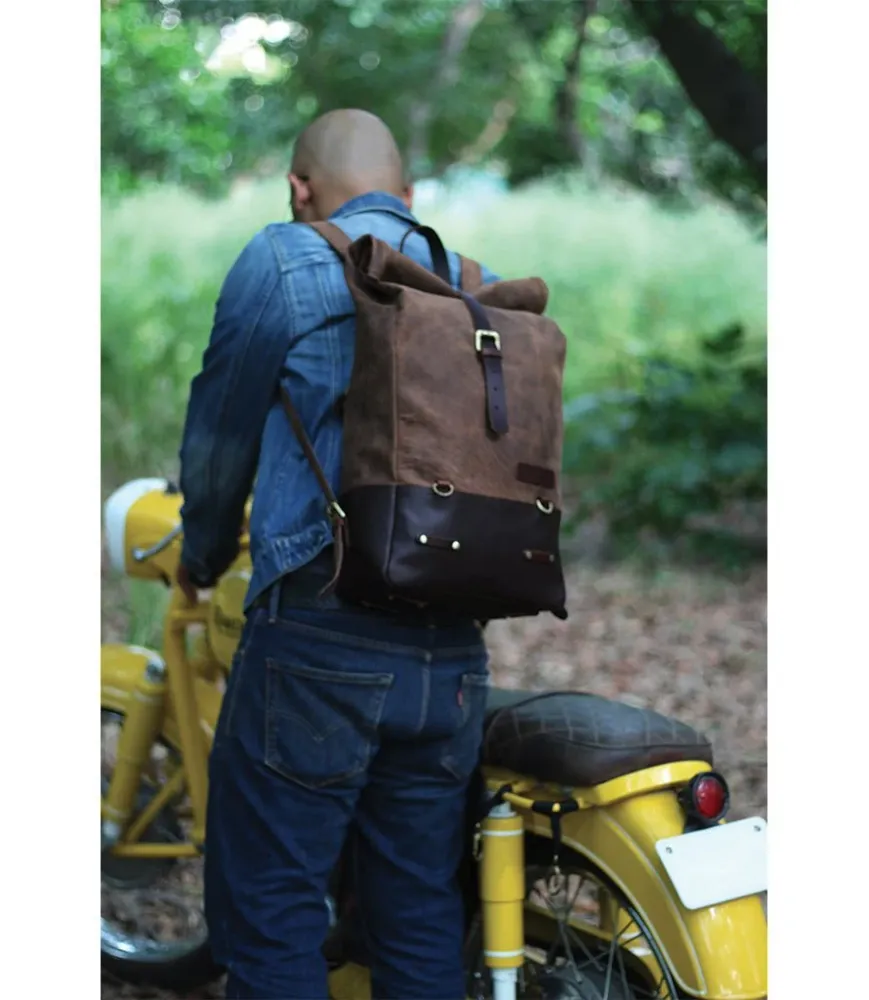 Vintage Motorcycle Backpack Brown - Trip Machine