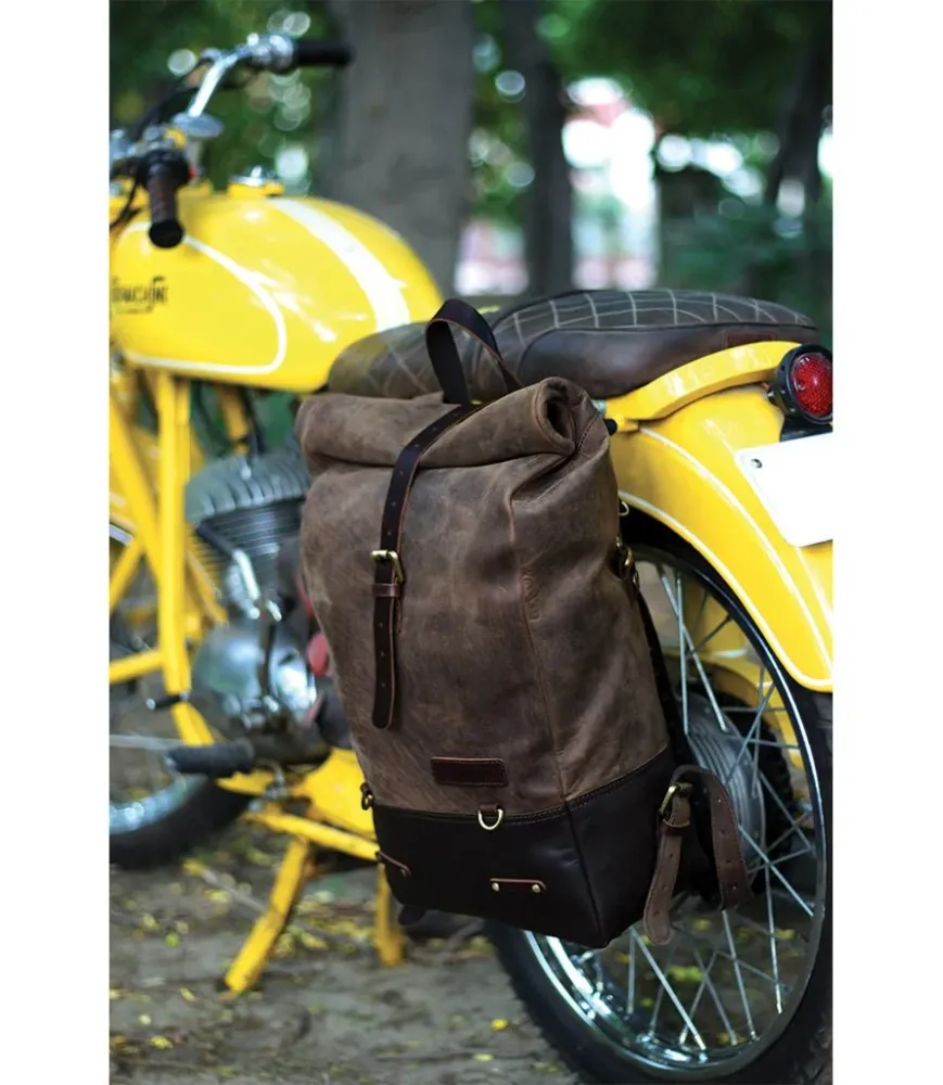 Vintage Motorcycle Backpack Brown - Trip Machine