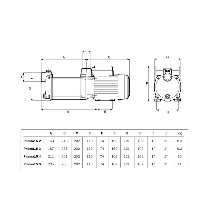 Pompa Prisma 15 4M 0,55 Kw - 0,75 CV