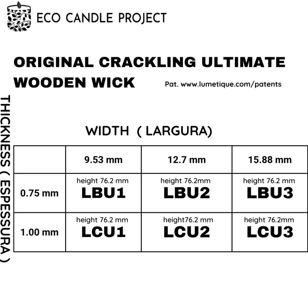 ULTIMATE WICKS LEGNO (CONFEZIONE DA 10 UN) Eco Candle Project