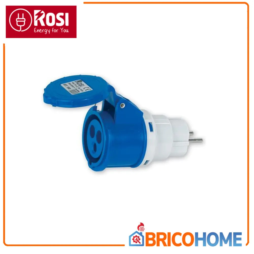 Bottone Pressione Incastro Adattatore civile/industriale spina schuko 16A - presa industriale blu 2P+T 16A 220V Online now