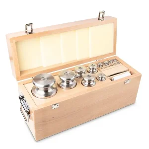 Bottone Pressione Leva Set di pesi base OIML classe M1 valore nominale 1 g; 10 kg bottone acciaio inossidabile finemente t...