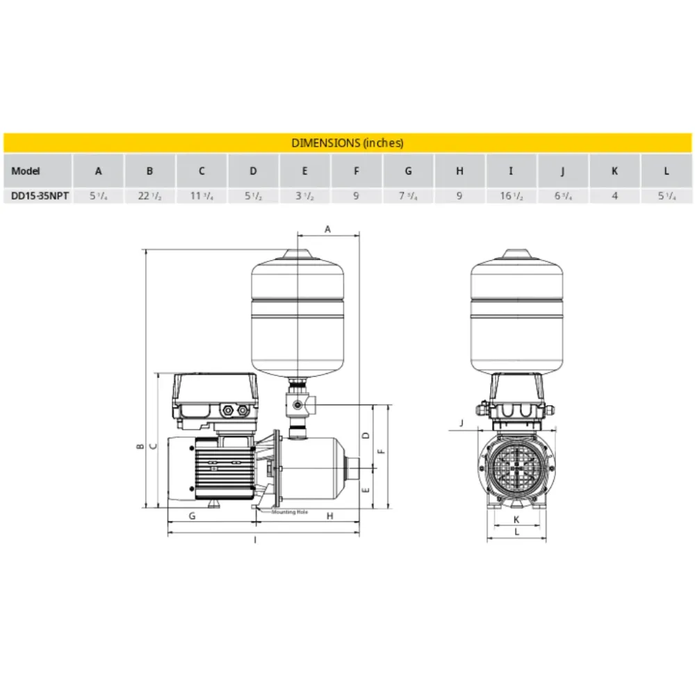 Davey DynaDrive DD15-35NPT — Compact Integrato Constant Pressure Pump