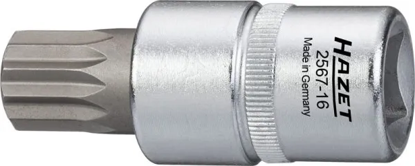 Bussola per cacciavite Hazet Öldienst quadro cavo 125 mm (1/2 pollice) profilo interno multi-dente XZN con perno M16 2567-16